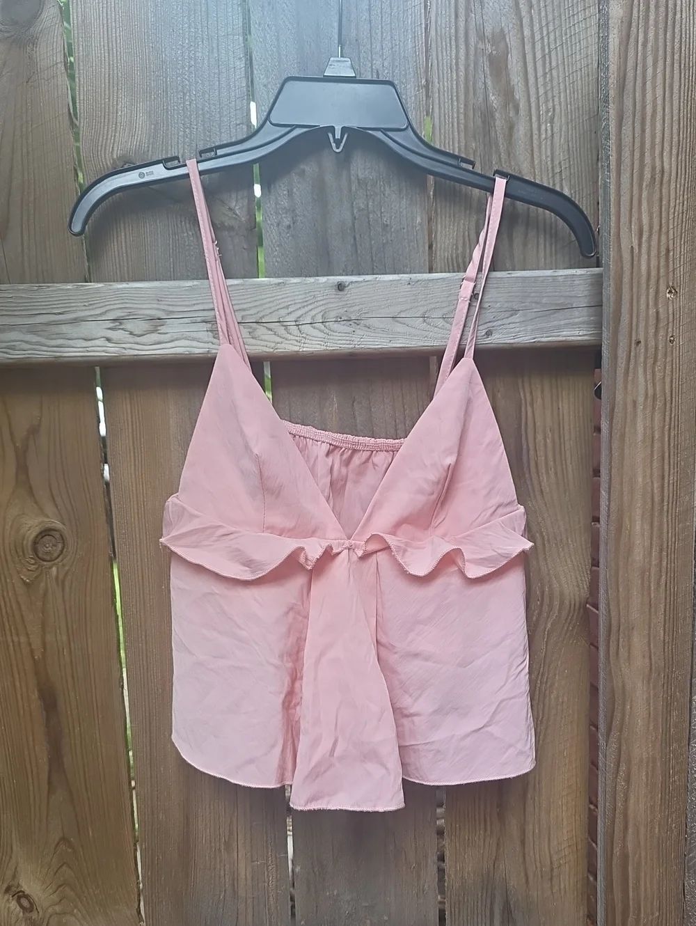 SHEIN Blush Pink Ruffle V-Neck Spaghetti Strap Camisole